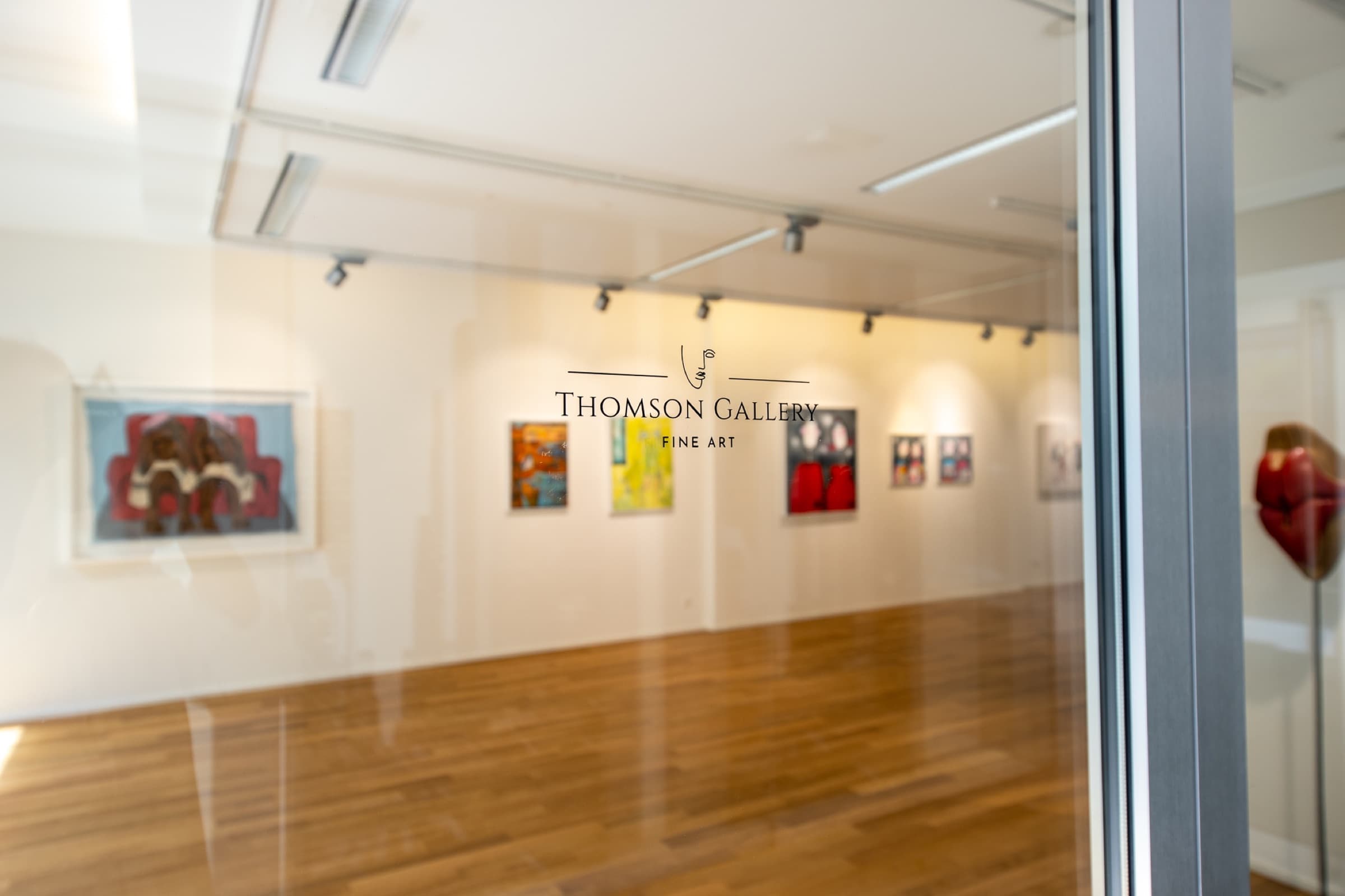 View through the window into Thomson Gallery
